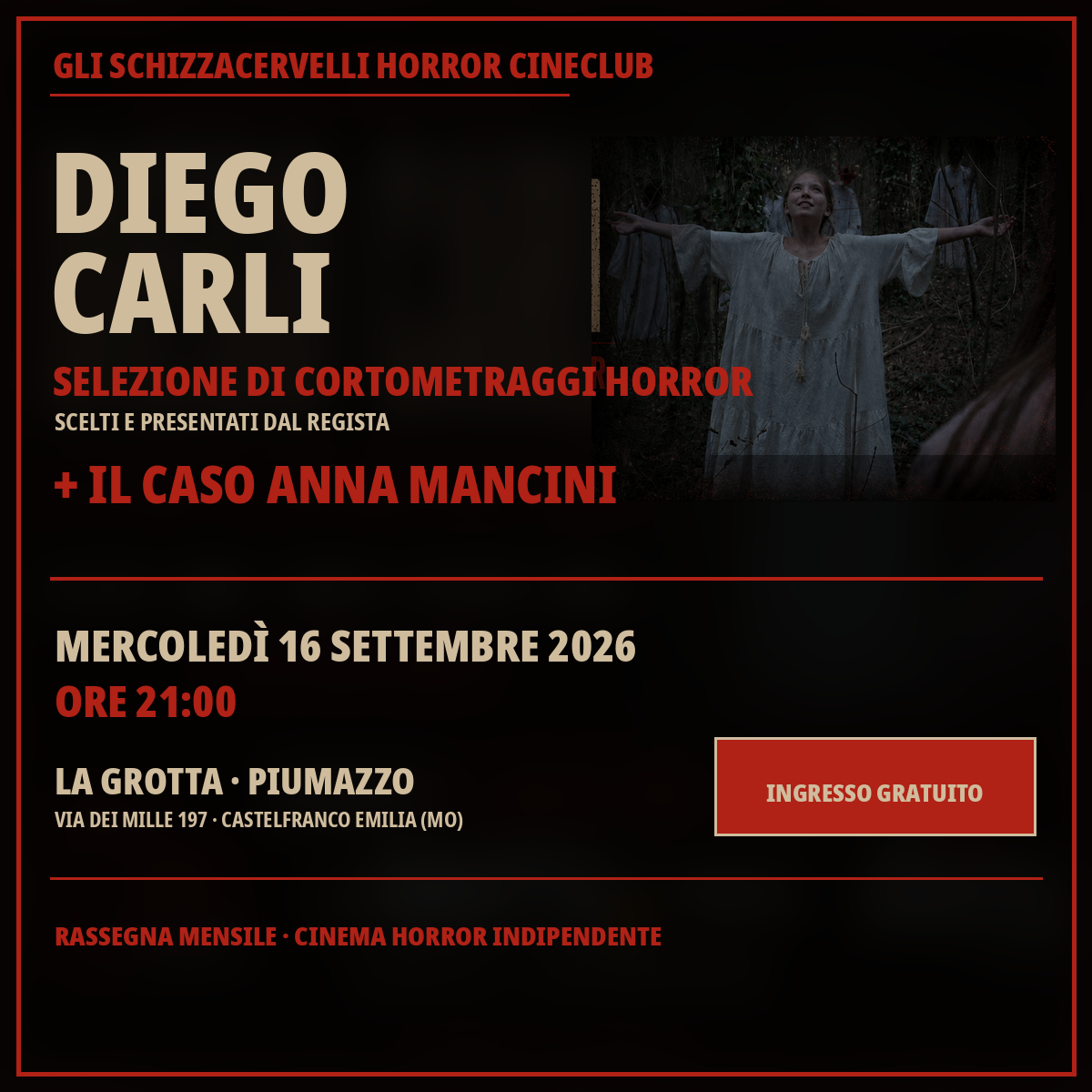 Events 5 Diego Carli presenta: selezione di corti + Il caso Anna Mancini